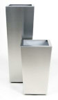 Tall tapered square stainless steel plant containers