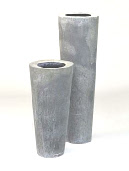 Tall tapered round galvanised plant containers Tall tapered round galvanised plant containers