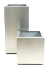 Tall square stainless steel plant containers