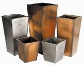 Tapered square galvanised plant containers Tapered square galvanised plant containers