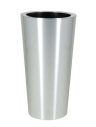 Tall tapered round stainless steel plant containers